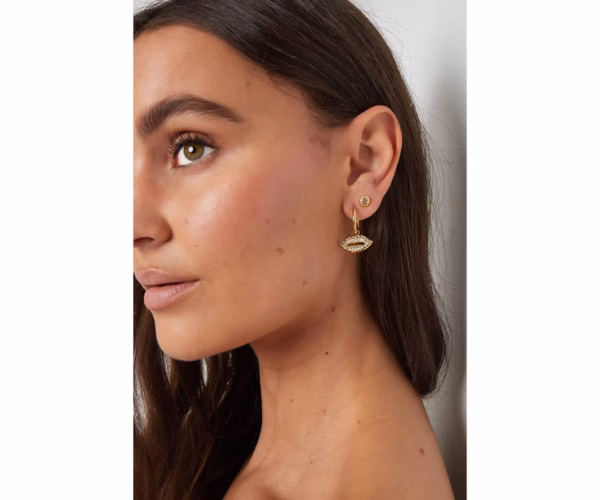 Lip earrings gold