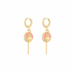 Lollypop oorbellen gold plated