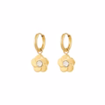 Oorbellen goud diamant bloem