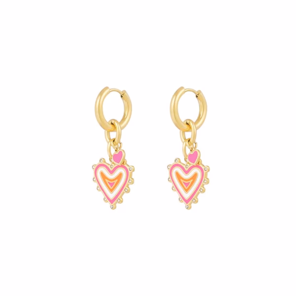 OOrbellen hartjes roze bedels