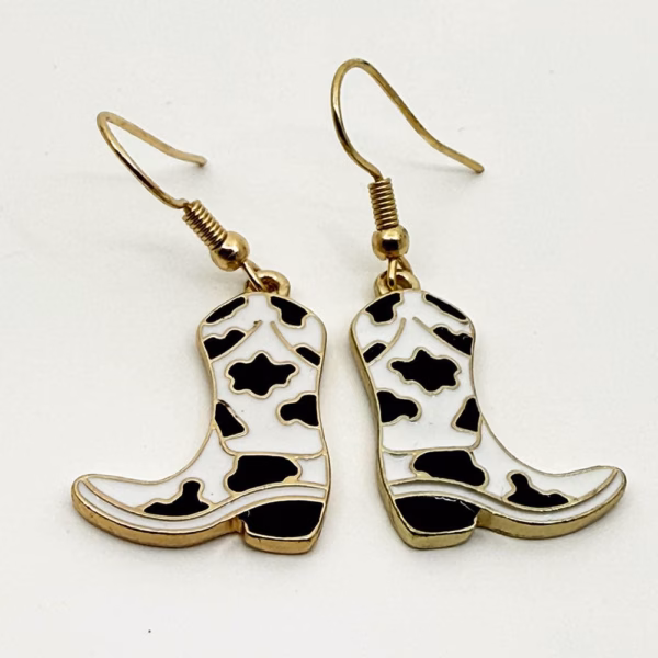 Oorhangers cowboylaarzen koeienprint