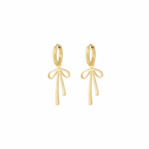 Oorringen goud strikjes hangers