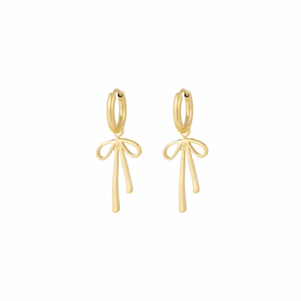 Oorringen goud strikjes hangers