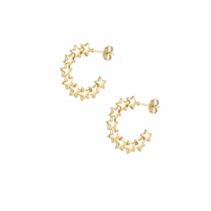 Gold earrings with stars