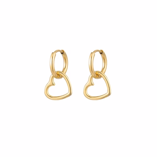 Basic gold hearts open
