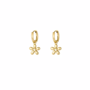 Gouden bloem oorhangers