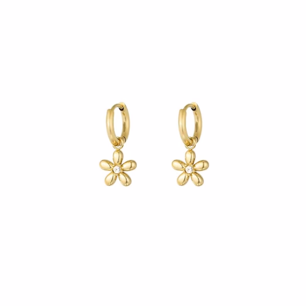 Gouden bloem oorhangers