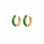 Gouden oorringen met groen