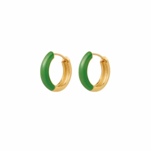 Gouden oorringen met groen