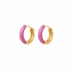 Gouden oorringen met roze