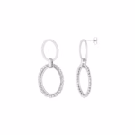 Large oval earrings with diamonds