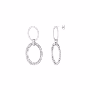 Large oval earrings with diamonds