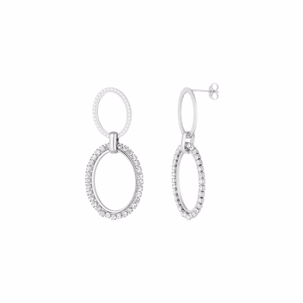 Large oval earrings with diamonds