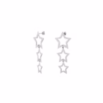 Longues boucles d'oreilles étoile en argent