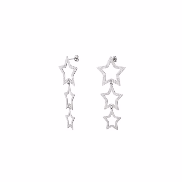 Longues boucles d'oreilles étoile en argent