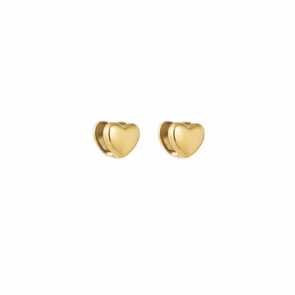 Boucles d'oreilles coeur en or avec zircon