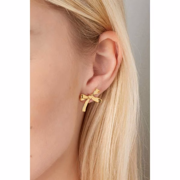 oorbellen goud met strik
