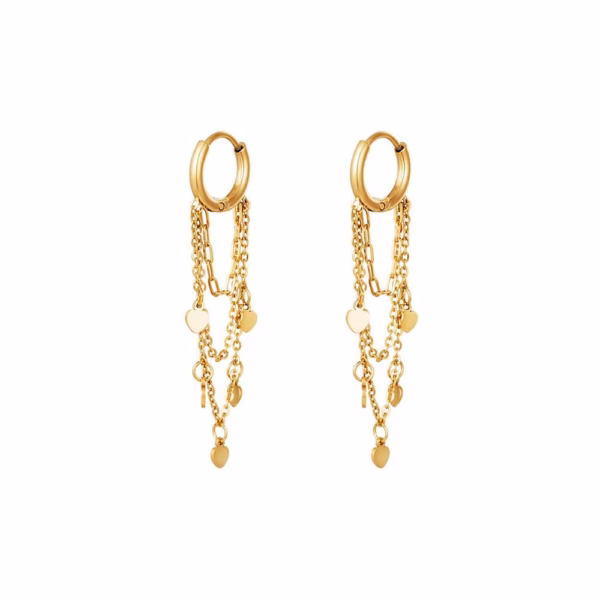 Boucles d'oreilles pendentifs collier coeurs