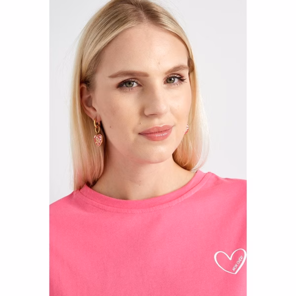 Oorringen roze hartjes