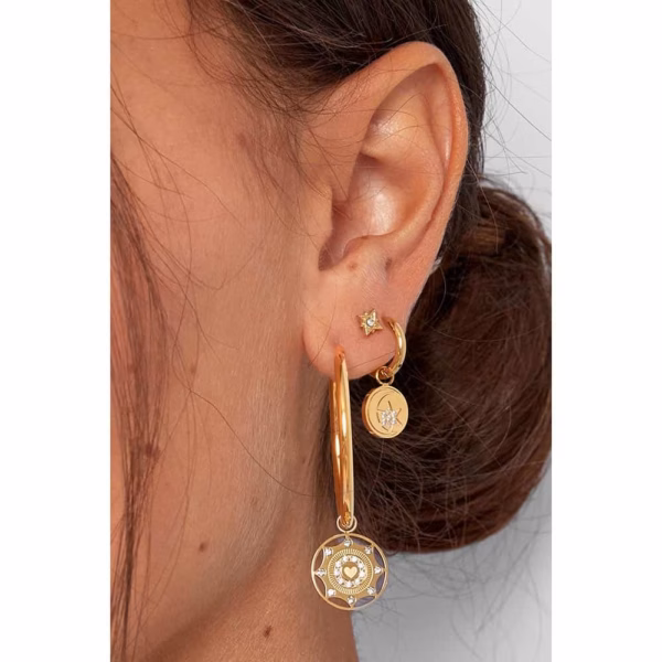 Boucles d'oreilles petites pièces or avec lune
