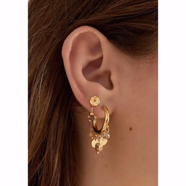 Gouden oorringen met coins