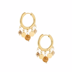 Gold earrings with coins