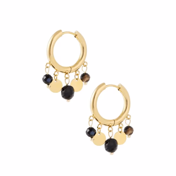 Gold earrings with coins