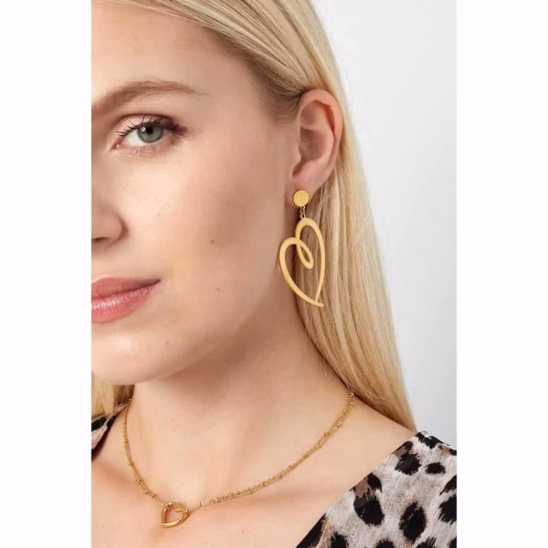 Oorhangers goud open hart