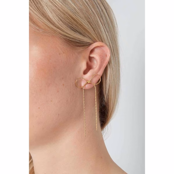 Boucles d'oreilles or avec noeud