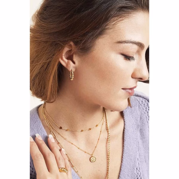 Boucles d'oreilles en or torsadé