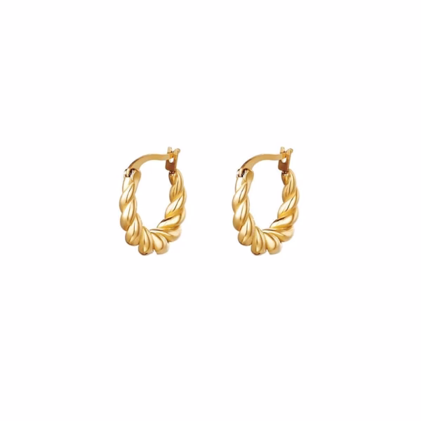 Boucles d'oreilles en or torsadé
