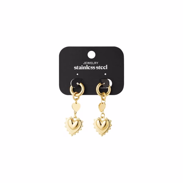 Oorringen hangers hartjes