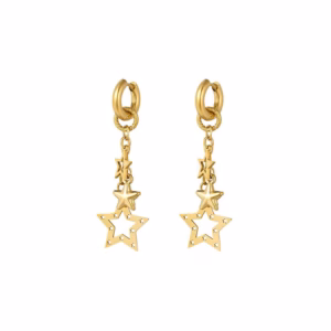 Statement earrings stars gold