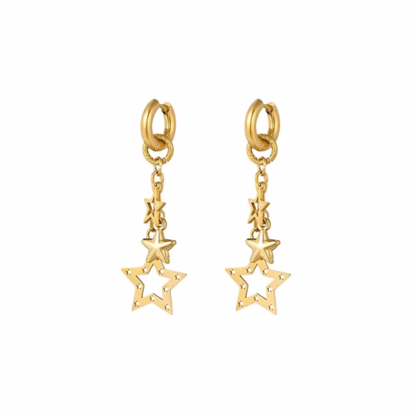 Statement oorbellen sterren goud