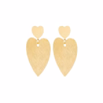 Gold statement earrings with heart