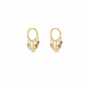 Statement oorringen beige kralen