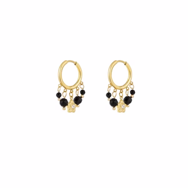 Statement earrings beads black