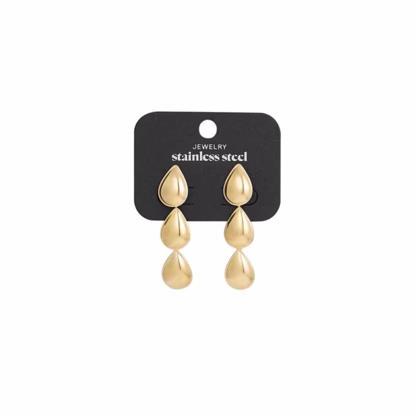 Gold-tone triple drop earrings