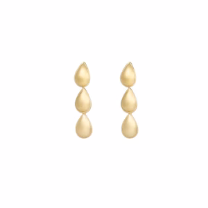 Gold-tone triple drop earrings