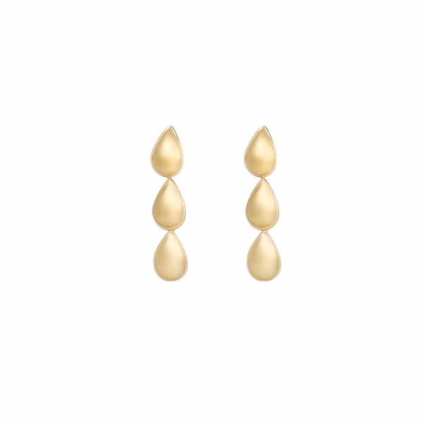 Gold-tone triple drop earrings