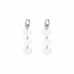 Boucles d'oreilles argentées coeurs