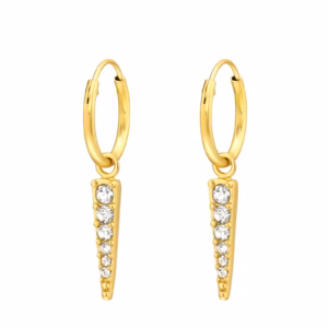 Creolen gold plated met pegels kristal