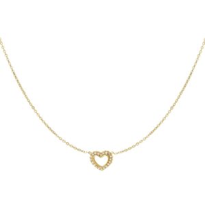 Fijne gold plated ketting hart
