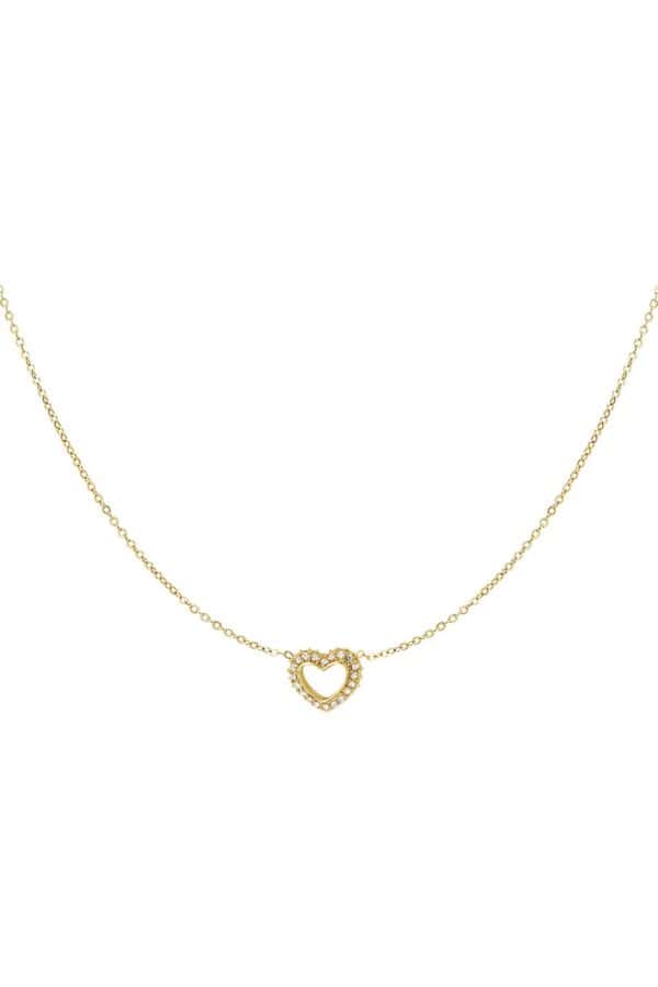 Fijne gold plated ketting hart