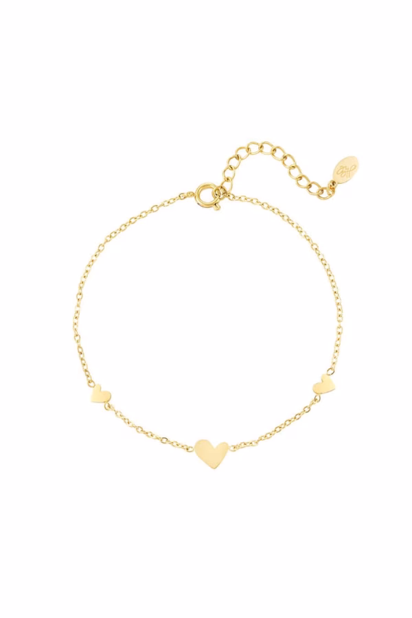 Gold plated minimalistisch armbandje met hartjes