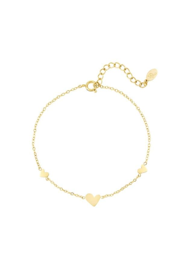 Gold plated minimalistisch armbandje met hartjes