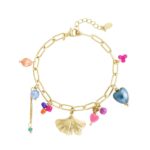 armband gold plated bedels gekleurd