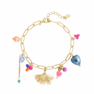 Schakelarmband met bedels en kralen