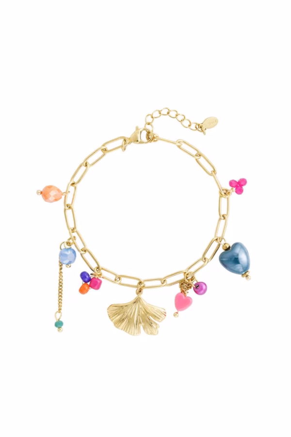 Schakelarmband met bedels en kralen