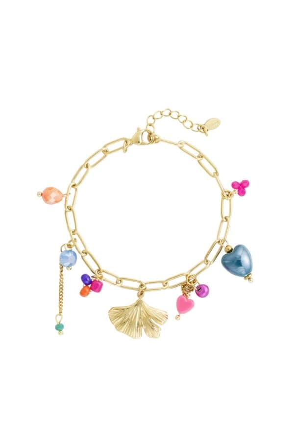 Schakelarmband met bedels en kralen